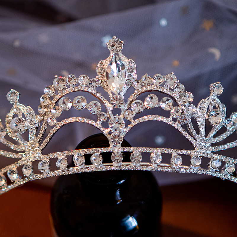 Crown Pattern All Seasons Season Bridal Romantic Shiny Women's Crown Alloy Rhinestones Crown