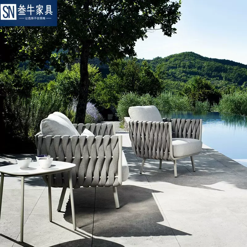 户外沙发茶几组合露台庭院花园藤椅民宿阳台休闲藤编家具庭院家具