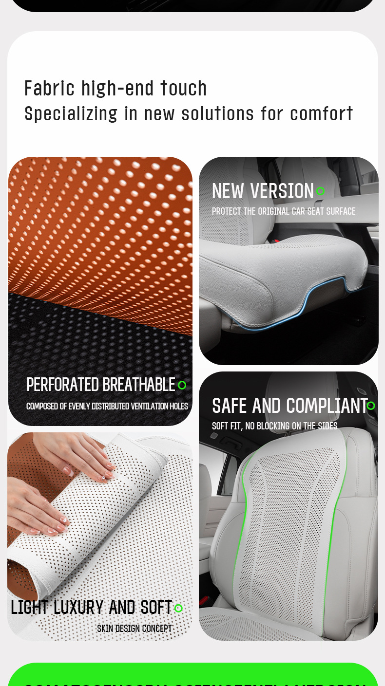 Amazon's Best-Selling All-Season Leather Car Seat Cushion, Ventilated and Breathable Thin Car Interior Seat Cushion