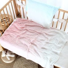 寶寶紗布浴巾純棉六層紗布漸變色童被新生嬰兒洗澡巾夏季蓋毯