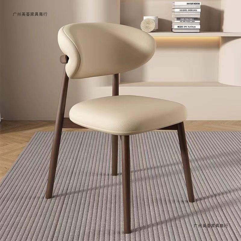 Nordic Wrought Iron Chair for Home Use, Simple Soft Cushion Desk Chair, Dining Chair for Restaurant and Hotel, Designer Dining Chair with a Backrest