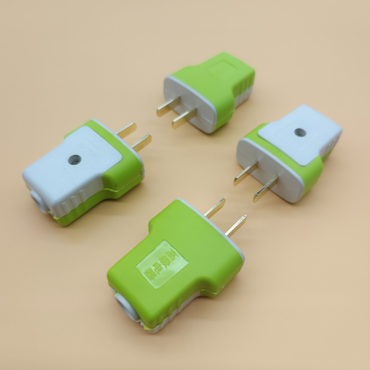 纯铜电源插头盒装 加厚固定电插头纯铜电源插头一盒50个