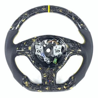 Suitable for BMW E46 3 Series forged carbon fiber steering wheel upgrade modified sports car steering wheel (Steering wheel) - style-1