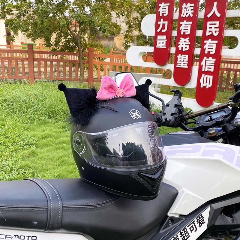 Kuromi Ear Helmet Decoration Motorcycle Helmet Accessories Ski Helmet Universal
