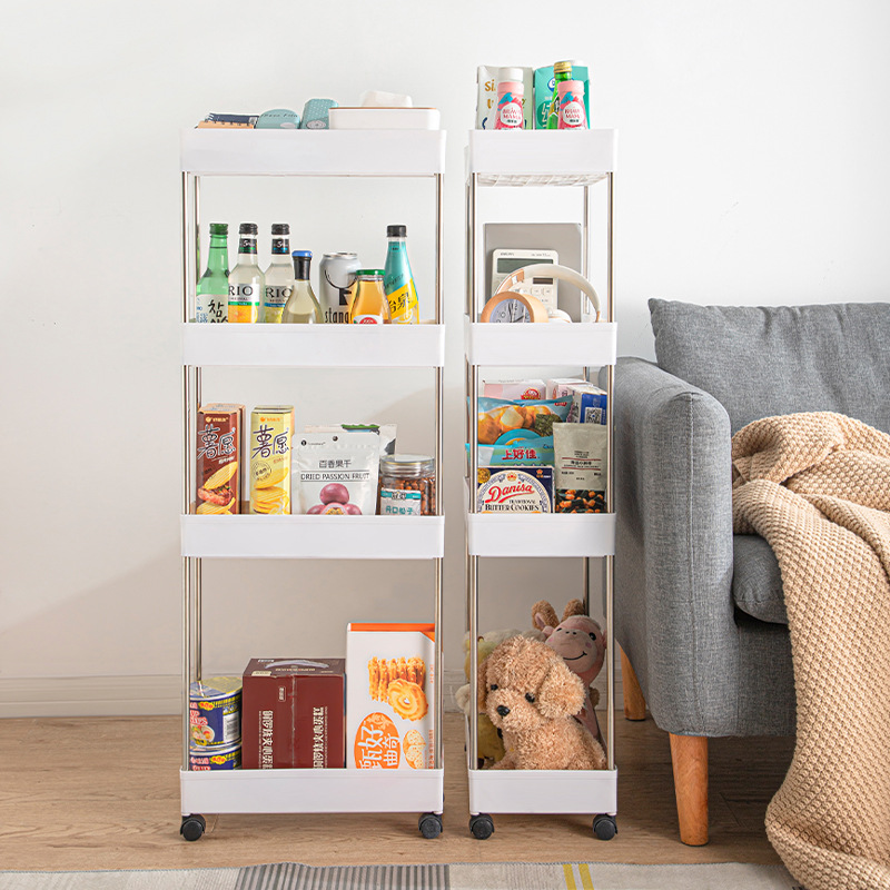 Estante de almacenamiento de cocina Armario de almacenamiento de cajones de múltiples capas tipo piso Estante de almacenamiento de espacio estrecho Estante de almacenamiento de espacio
