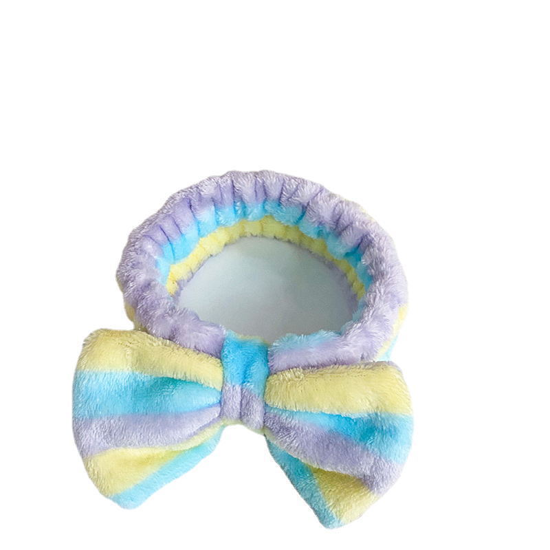 Europa y los Estados Unidos ondulado punto de leopardo coral mariposa fin correa de cabello mujer lavado cara banda de cabello rayas transfronterizas peluche adornamientos para el cabello al por mayor