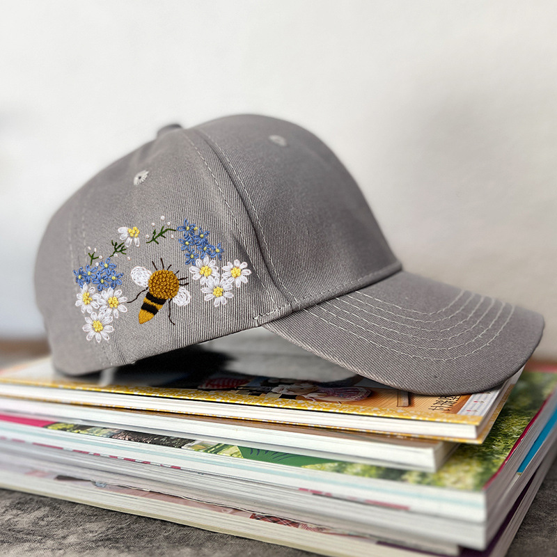 Hecho a mano sombrero hombres y mujeres bordado DIY producción material paquete Lu bordado regalo creativo para novio sol sombrero