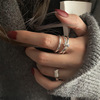 Fashionable retro one size ring, silver 925 sample, Japanese and Korean, simple and elegant design, on index finger