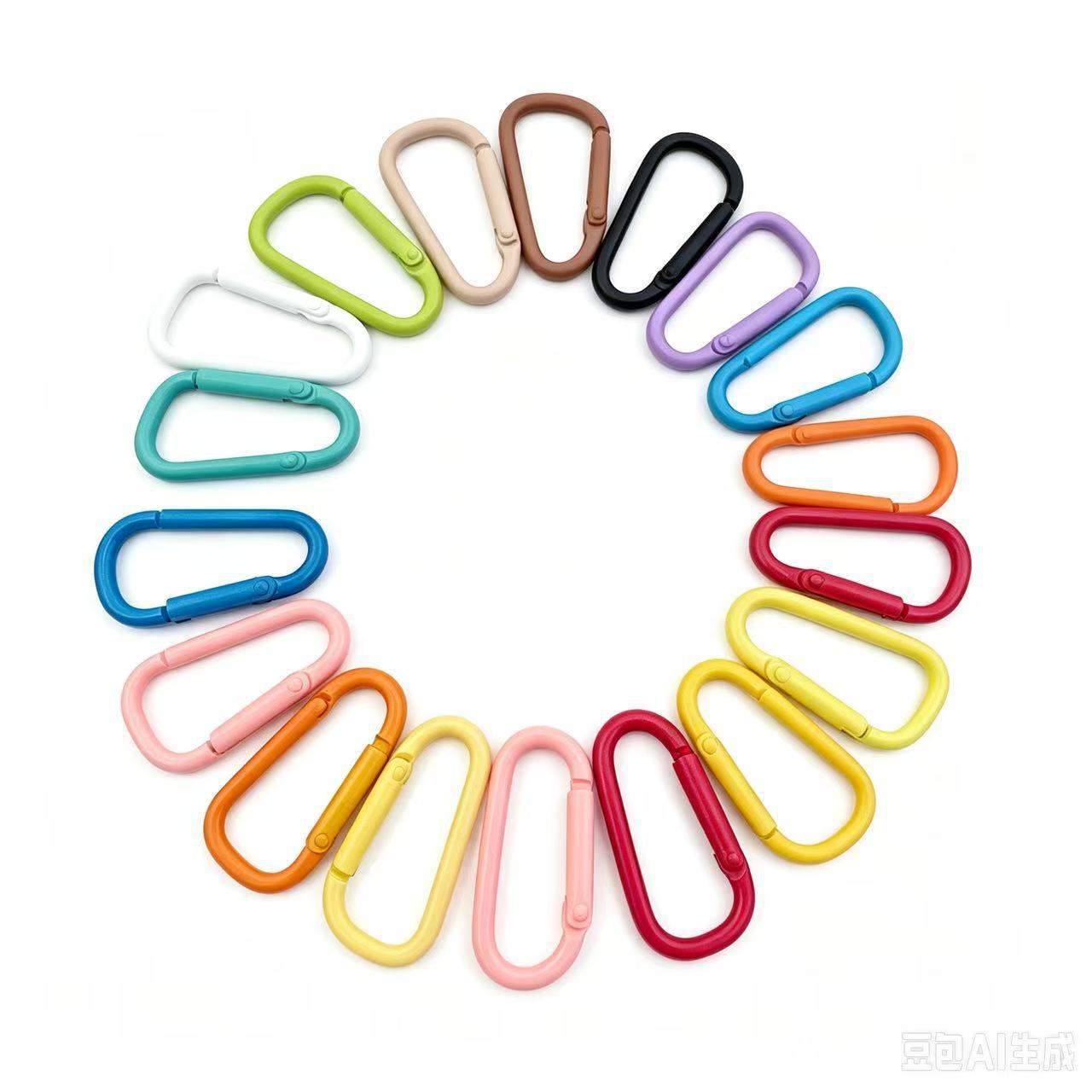 Colorful Aluminum Alloy D-Shaped Carabiner, Multifunctional Spring Hook, Keychain Backpack Accessory, 13 Colors Available