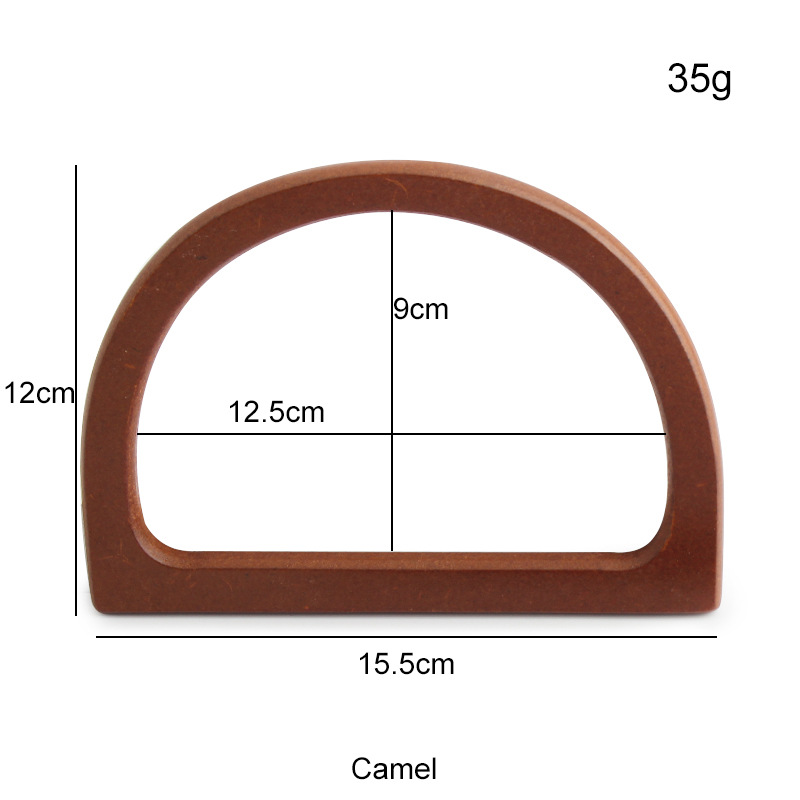 Bolsa de mano de mujer transfronteriza en forma de D, mango de madera fresco, accesorios de mango de madera para bolsas de tallar láser DIY image 10