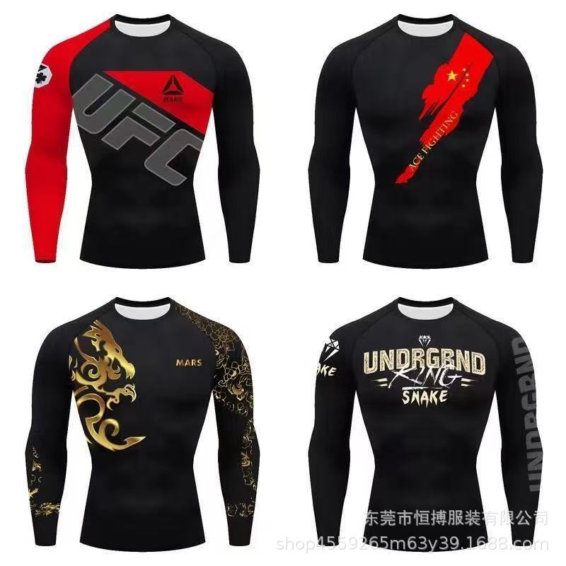 Boxing Training Suit Set Fighting Martial Arts Fitness Sanda Sportswear Ufc Long-Sleeve Long Pants Quick-Drying Clothing for Children