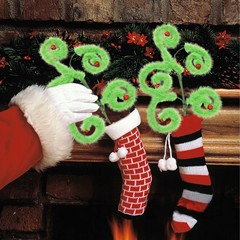 クリスマスグリーンフェザー毛皮のようなクリスマス挿し木毛の怪物クリスマスツリー装飾クリスマス帽子ガーランド花瓶
