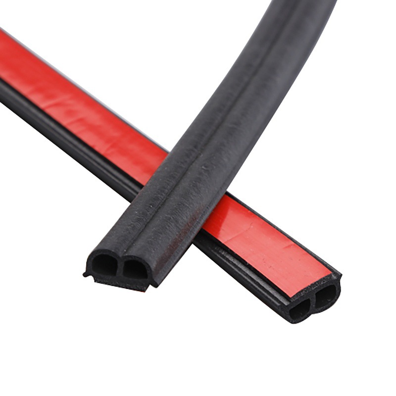 EPDM rubber sealing strip for car doors, B-type, dustproof, air-leakage reduction, noise reduction, self-adhesive strip with backing adhesive