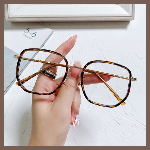  new TR90 anti-blue light glasses frame for women Xiaohongshu green ultra-light big face slimming glasses frame large frame
