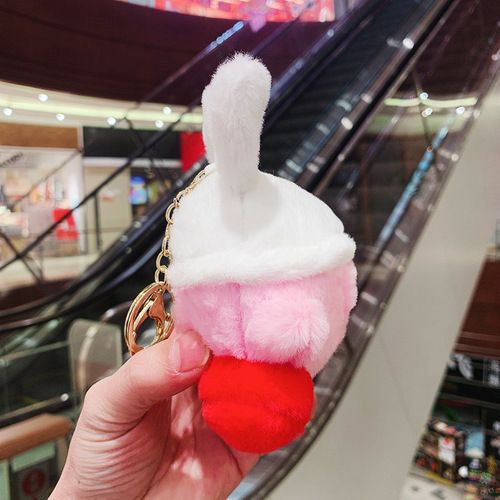 Plush Minimalist Star Kirby Figure Mini Plush Doll Purse Keychain Wholesale School Bag Grabber Doll Small Decorative Ornament