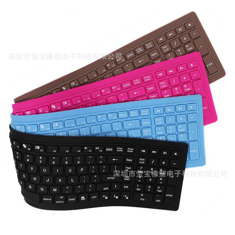 Teclado Bluetooth plegable de silicona impermeable