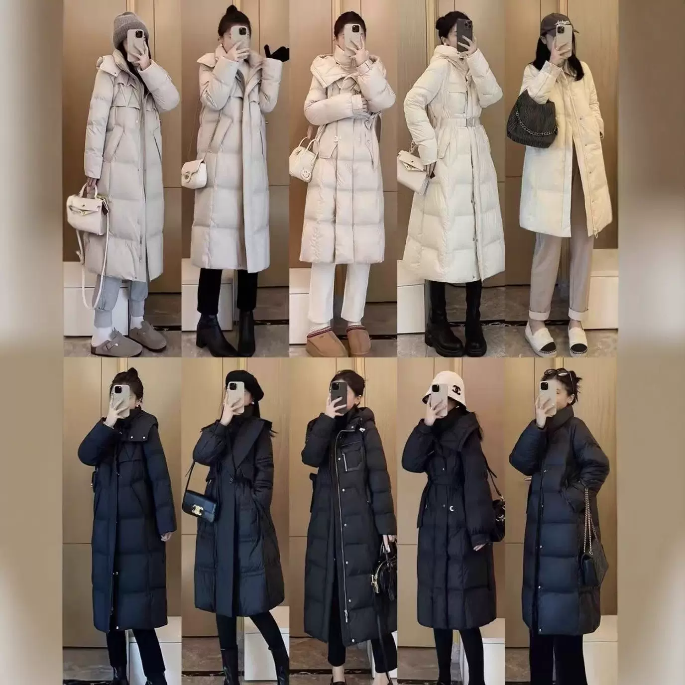 冬季新款白鸭绒羽绒服女装长款过膝面包服韩版外套女品牌批发货源