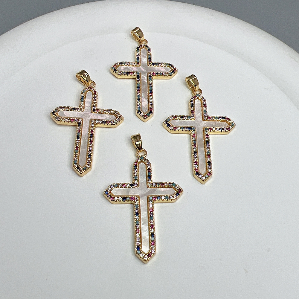 Simple Style Cross Shell Plating Jewelry Accessories display picture 4