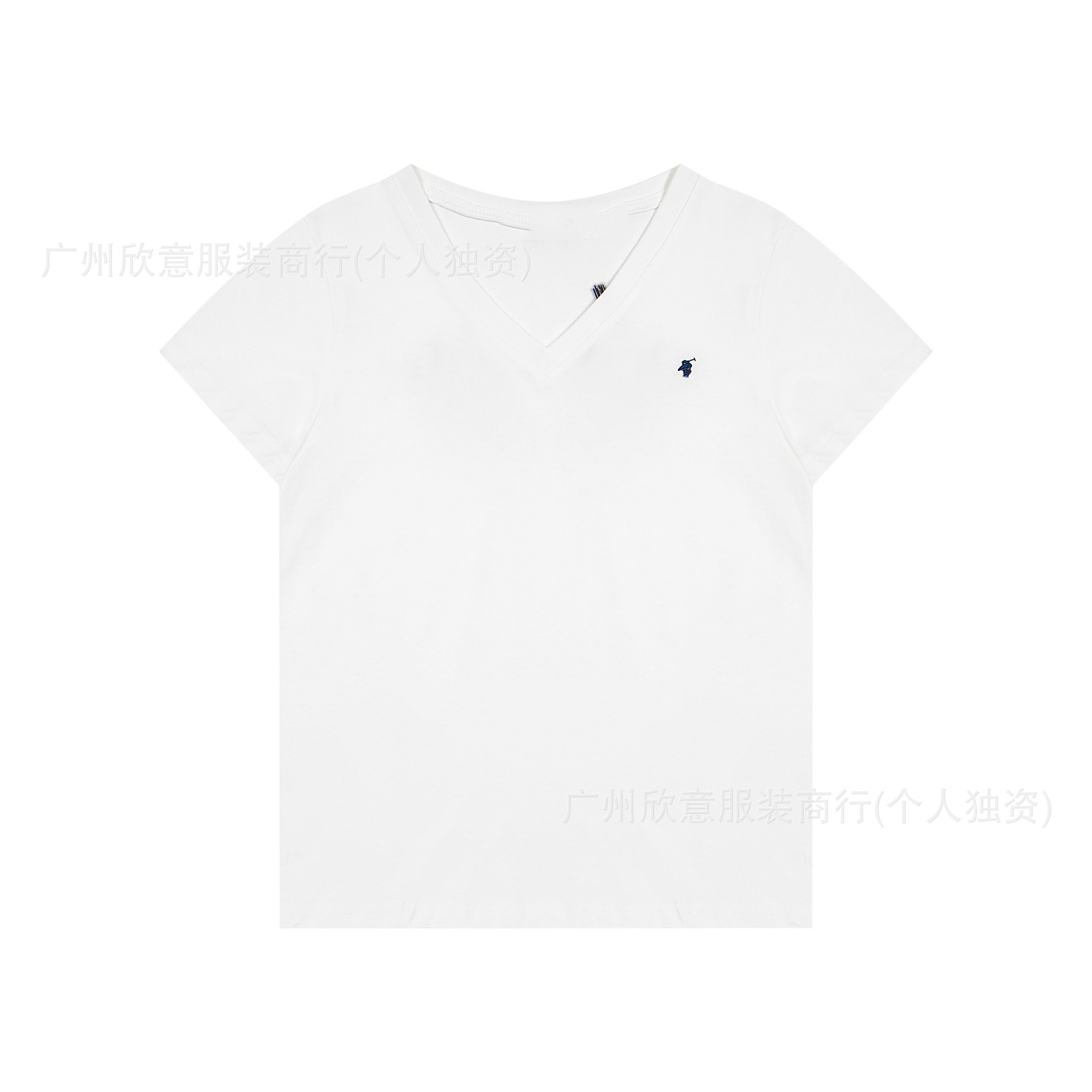 2025夏の新型ローレンスポットif刺繍小馬標さんvネック半袖tシャツ