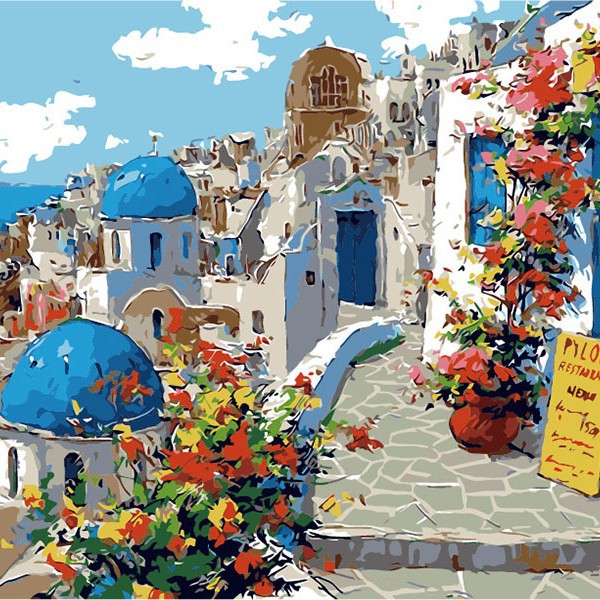 5136 رومانسي البحر الأبيض المتوسط / [حقائب 30 × 40] أسفل ملونة تمتد الإطار الداخلي