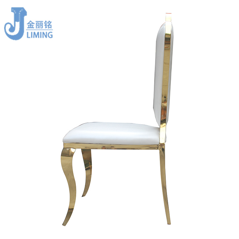 Fábrica al por mayor muebles de sala de estar Silla de comedor de acero inoxidable Silla de banquete de hotel corona de onda Europea SILLA DE ACERO INOXIDABLE