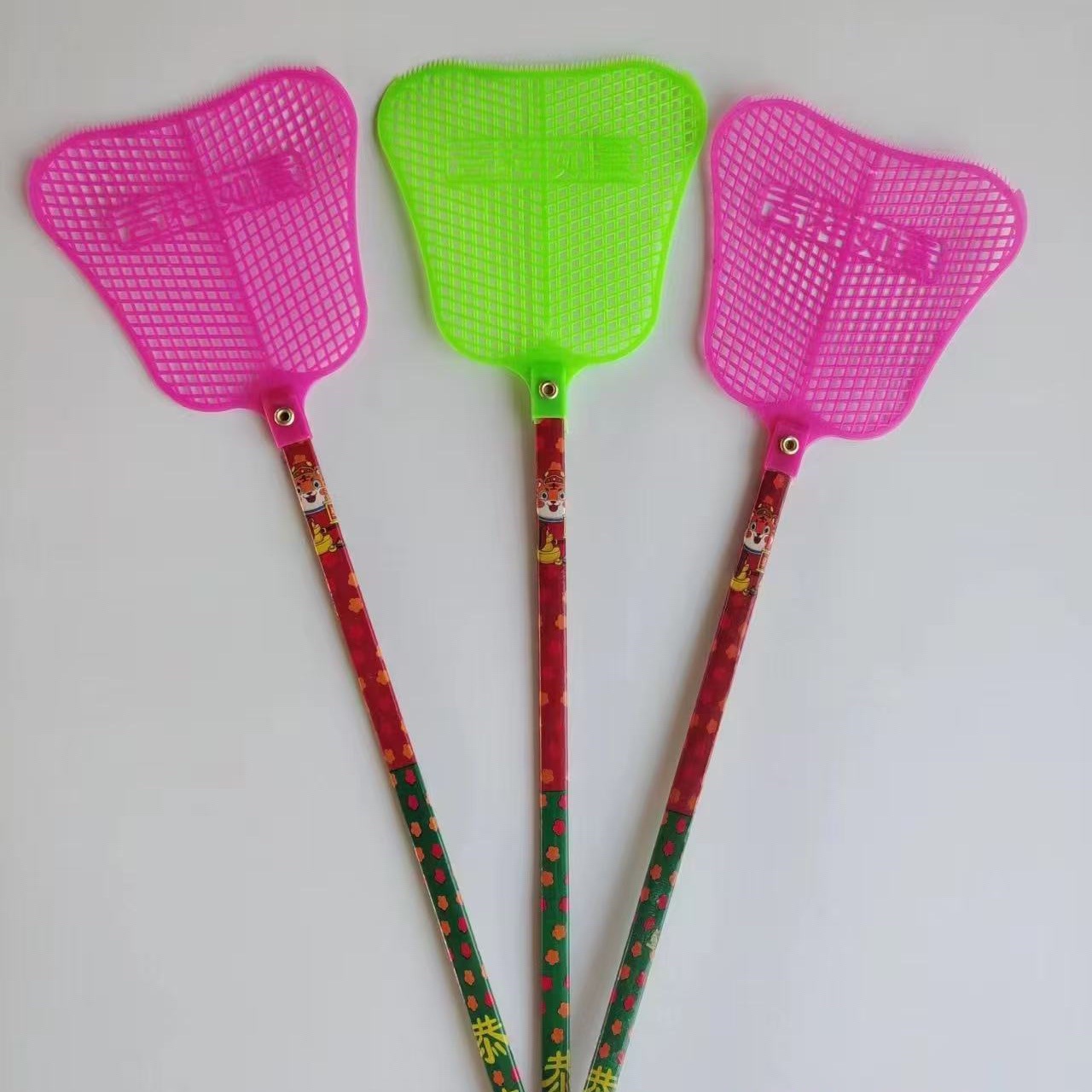 新料竹柄苍蝇拍小S苍蝇拍加长柄芭蕉扇蝇子拍恭喜发财一元直供拍