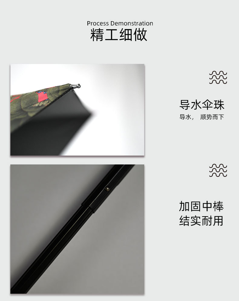 Free digital printing of umbrellas, black adhesive tape, digital printing of four-section umbrellas. Umbrellas can be customized according to provided drawings. Heat transfer pic 12