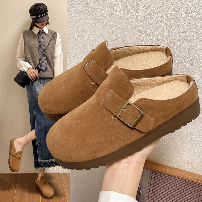 Demi-season insulated keep warm casual women's slippers platform