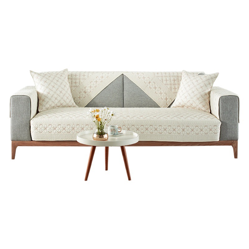 Cojín de sofá de algodón puro de comercio exterior Four Seasons tela antideslizante de algodón puro simple cojín de asiento universal moderno al por mayor 2023 Nuevo