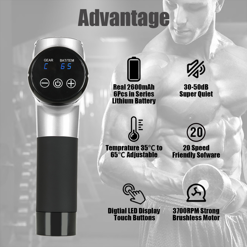 筋膜枪加热按摩头可调节式温控肌肉按摩器深圳源头工厂