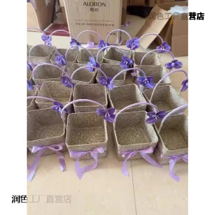 Wedding Bridesmaid Best Man Accompanying Gift Box Birthday Gift Box Baby Full Moon Gift Box Handmade Rattan Handmade Basket Empty Box