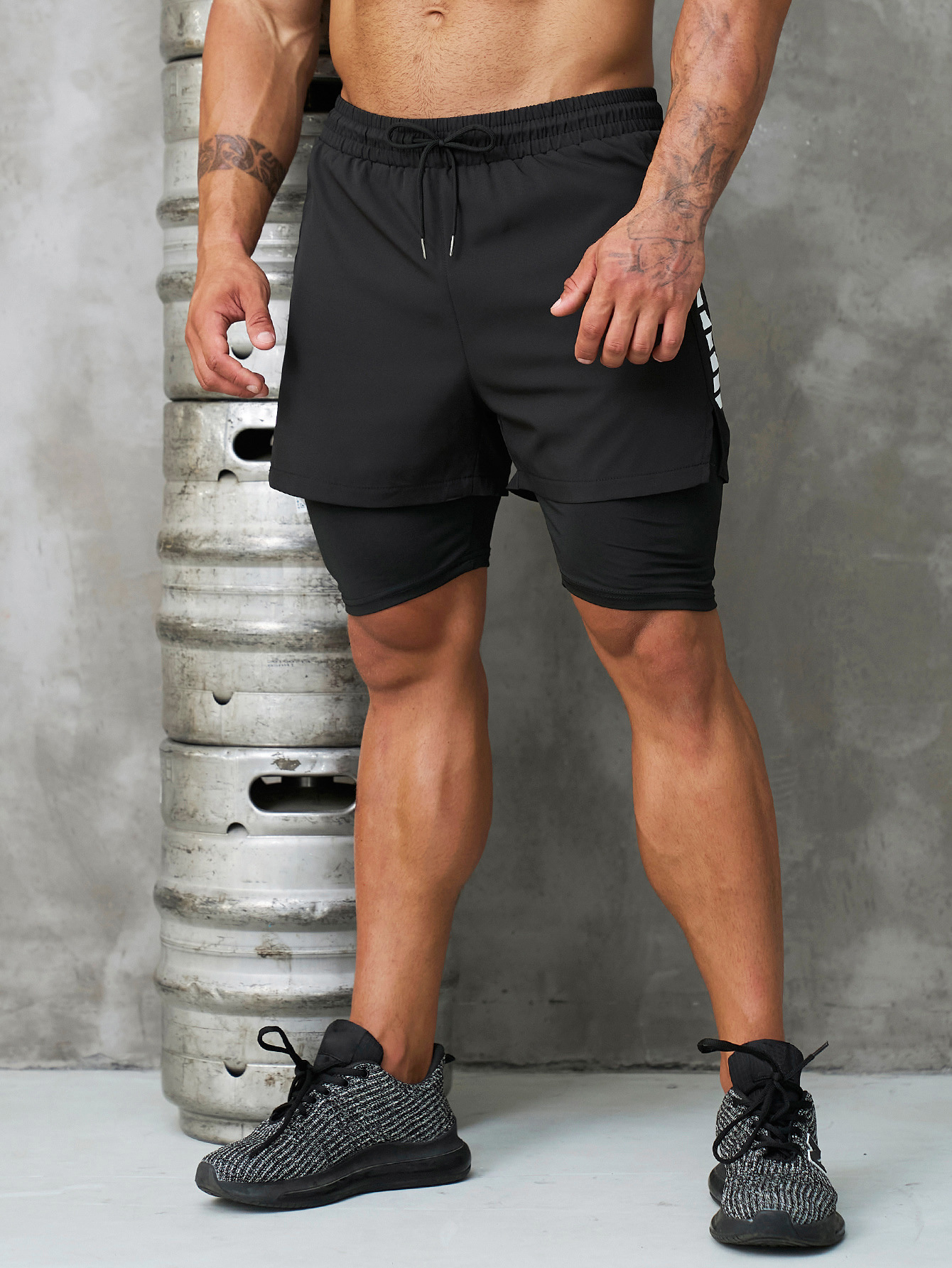 Men's Clothing Athletic Pants Casual Outdoor Breathable Multi Pocket Double Layer Shorts Muscular Design_viptrois.com