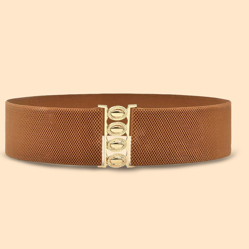 Elastic loose fashionable simple wide belt for women to match dresses, sweaters, suits, waist cincher, black