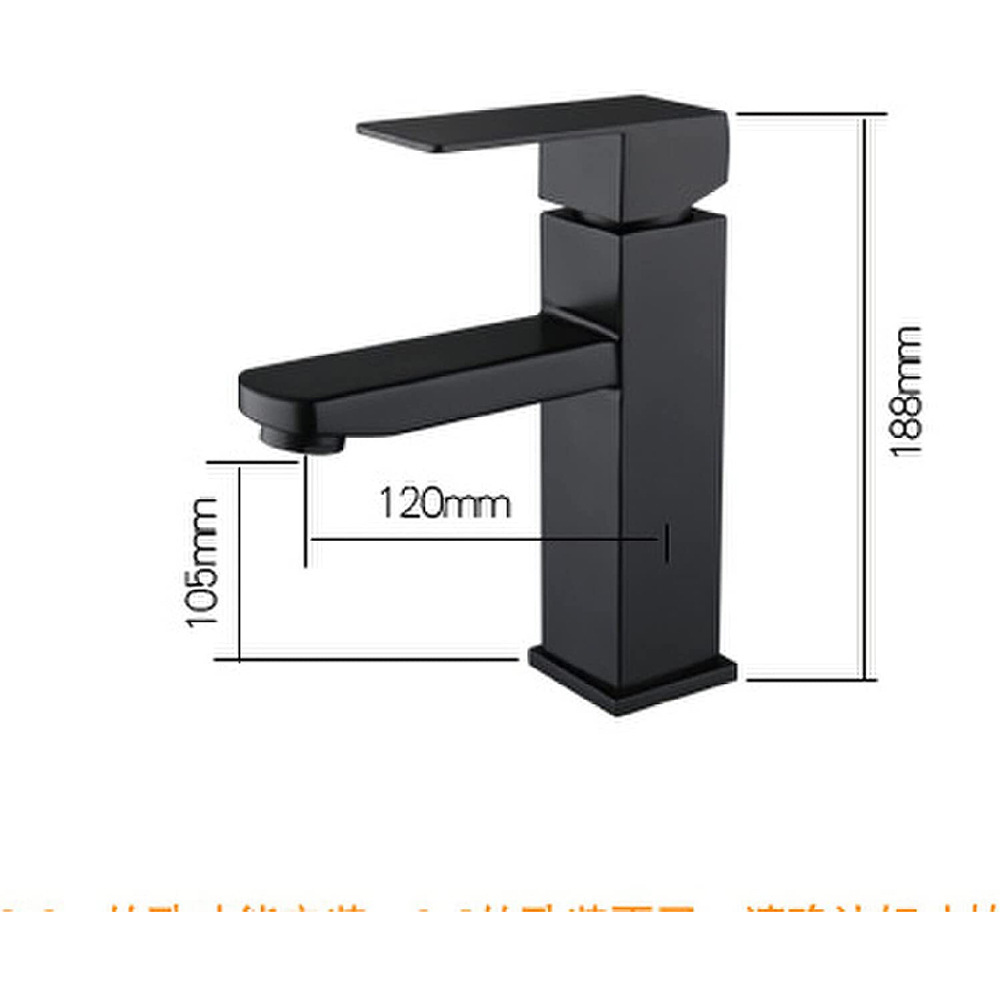 Stainless steel washbasin, hot and cold water faucet, black lacquered square countertop basin, washbasin and mixed faucet manufacturer wholesale undefined
