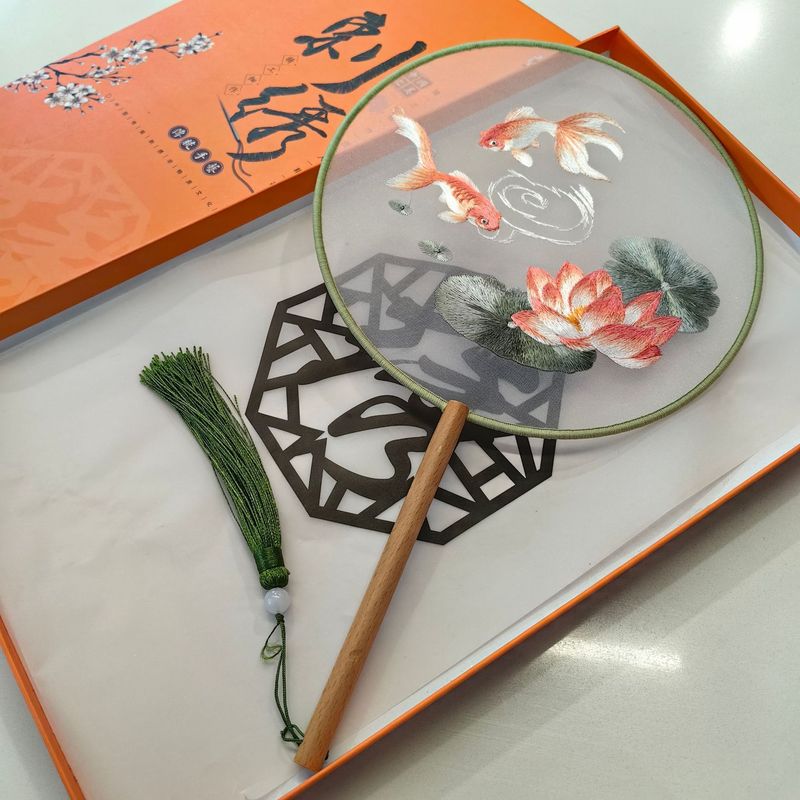 両面刺繍団扇古風扇子円扇刺繍扇子両面刺繍団扇蘇刺繍団扇漢服舞踏扇|undefined