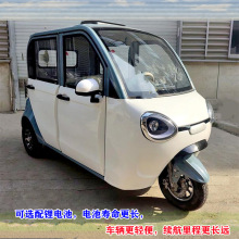 可上牌可做方向盘三轮家用代步接娃成人电动车老头乐封闭客运三轮