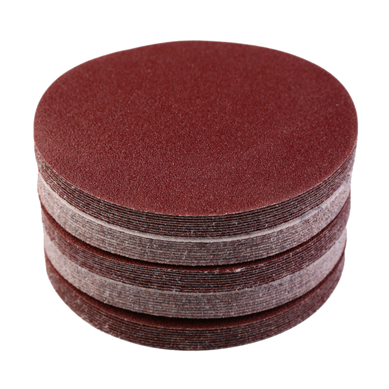 4 pulgadas 5 pulgadas 6 pulgadas 7 pulgadas 9 autoadhesivo flocado papel de lija carpintería pintura superficie pulido pulido agua seca disco arena roja