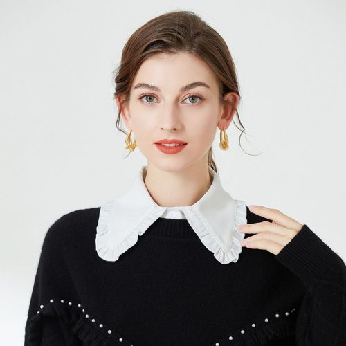 Compatibility Collar for Children and Adults - Autumn/Winter Lotus Edge Collar - Pure Color, Versatile Collar for Casual Shirts - Inner Collar