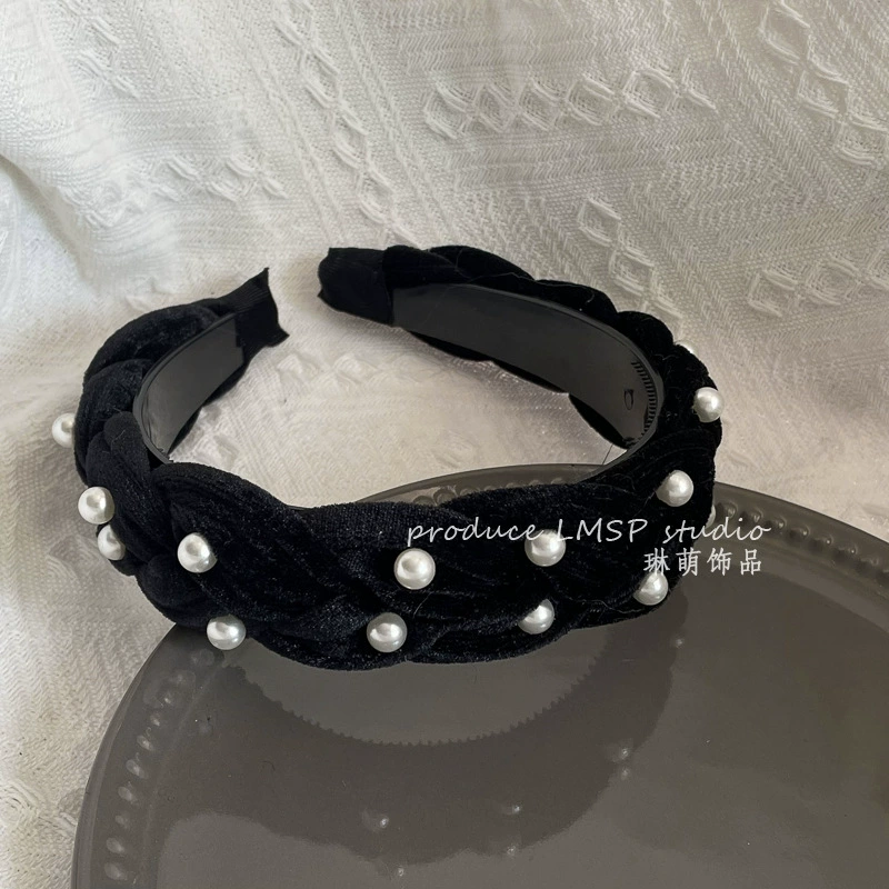 Ободок (стиль Chanel) — черная лента и широкий палитра цветов, элегантный корейский дизайн