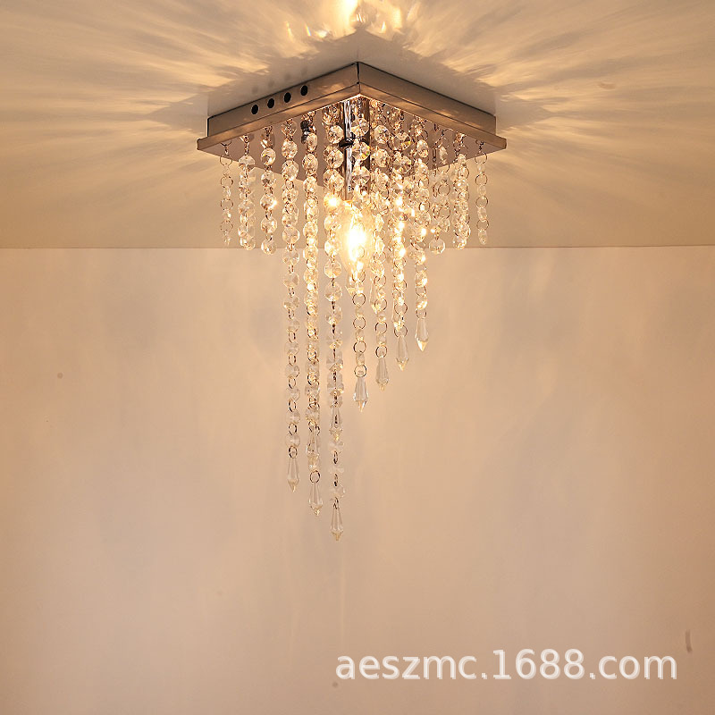 批发led水晶过道灯 玄关灯圆形走廊灯 中山吸顶灯 酒店玄关 灯饰