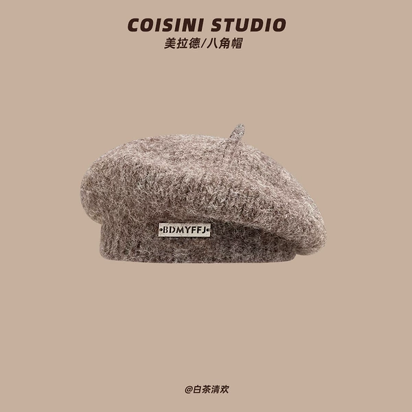Iron-labeled mohair beret