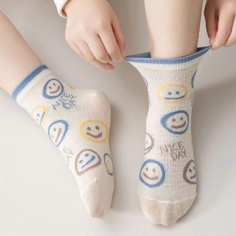 Children's thin summer breathable cartoon socks girl's