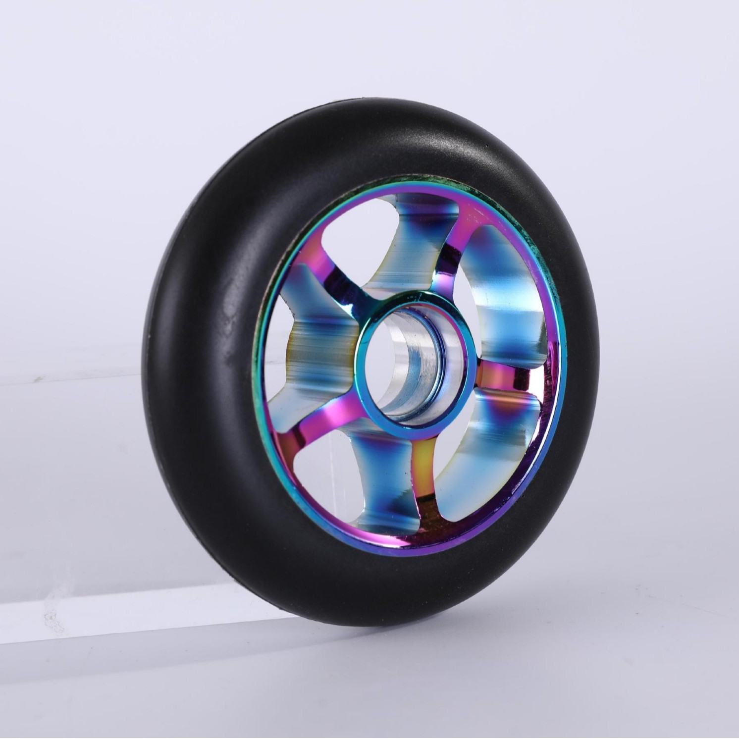 滑板车配件铝合金轮极限车轮极限特技车轮100/110pu轮滑板轮