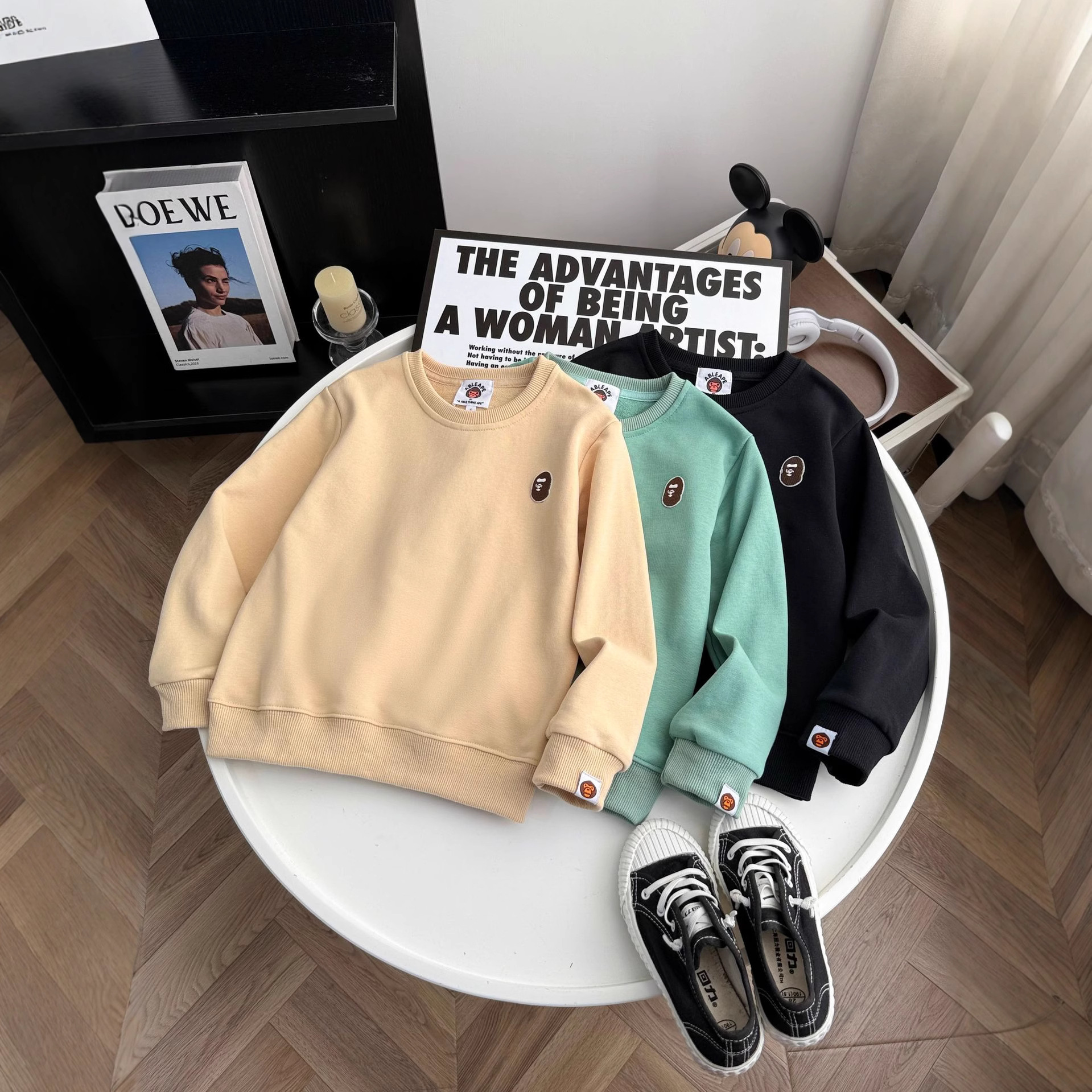 Spring/Early Spring New Children's Sweatshirt, Korean Style, Simple, Round Neck Sweatshirt for Boys and Girls, Versatile and Stylish