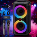 JYX广场舞音响无线话筒家庭K歌户外移动唱歌电瓶音箱2*6.5寸