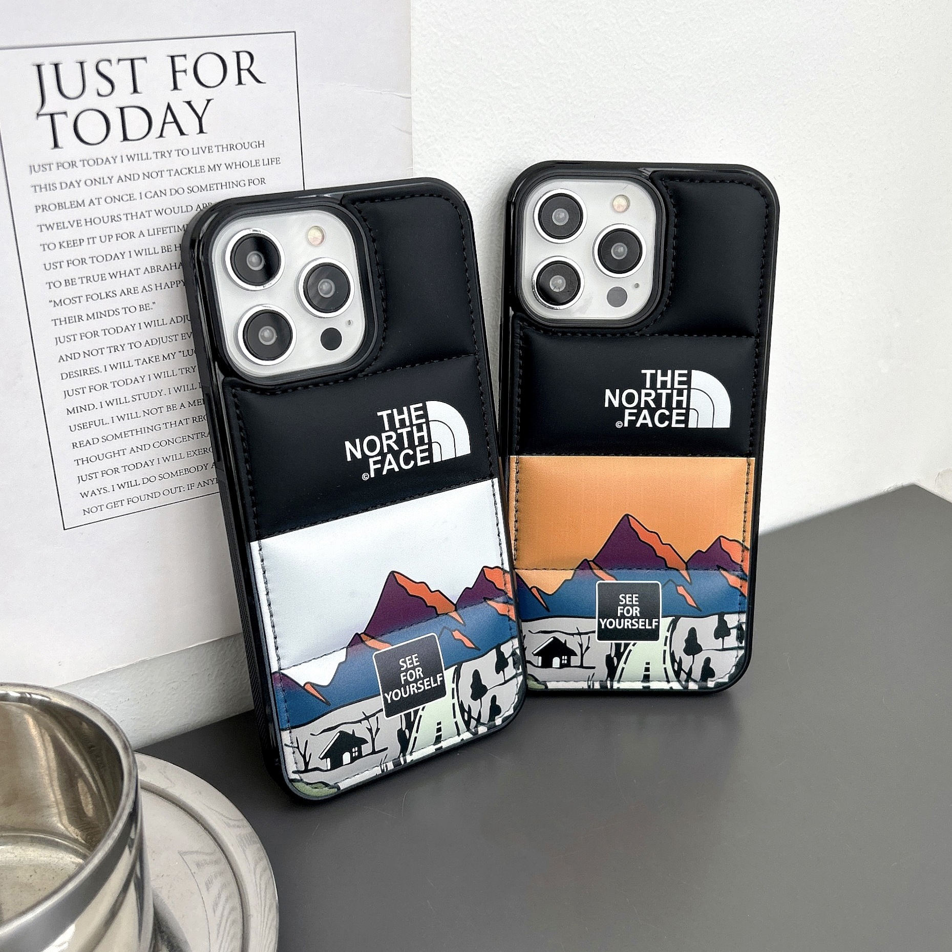 Qirui Tass Apple iPhone 15 va iPhone 13 Pro uchun eng ko'p sotiladigan zamonaviy katta teshikli yostiqli kurtkali telefon g'ilofi