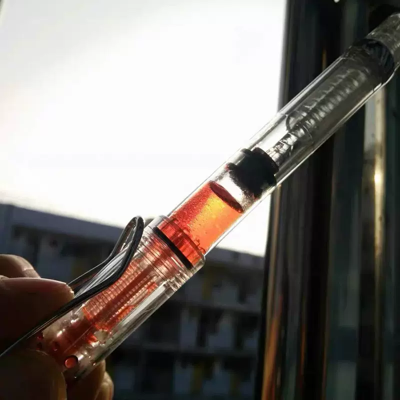 美工活塞钢笔透明瘦金体硬笔书法练字学生大容量储墨钢笔批发