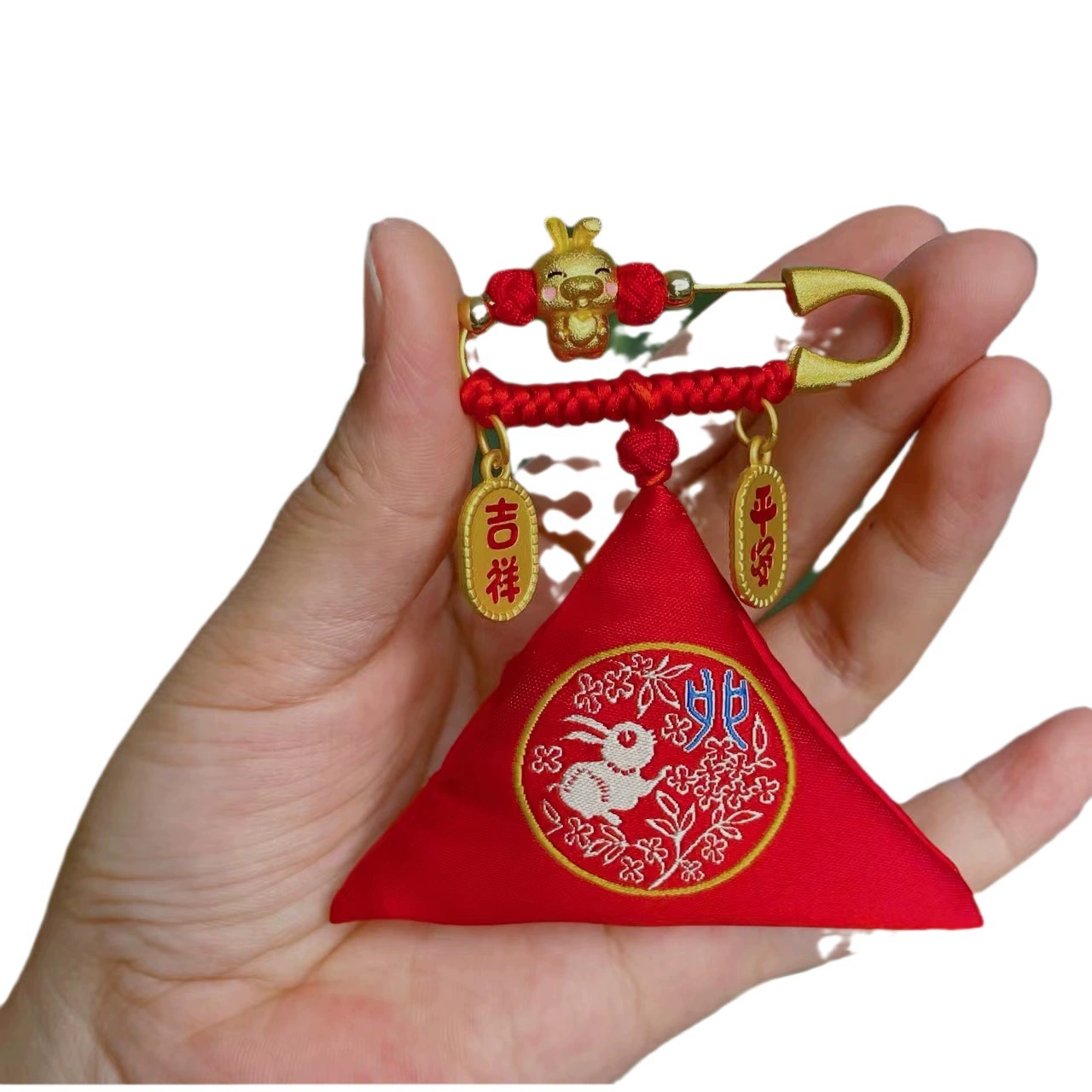 12 Зодиак древнее золото английская булавка антиколющая детская сюрприз треугольник счастливая сумка для волос плода DIY пустая сумка