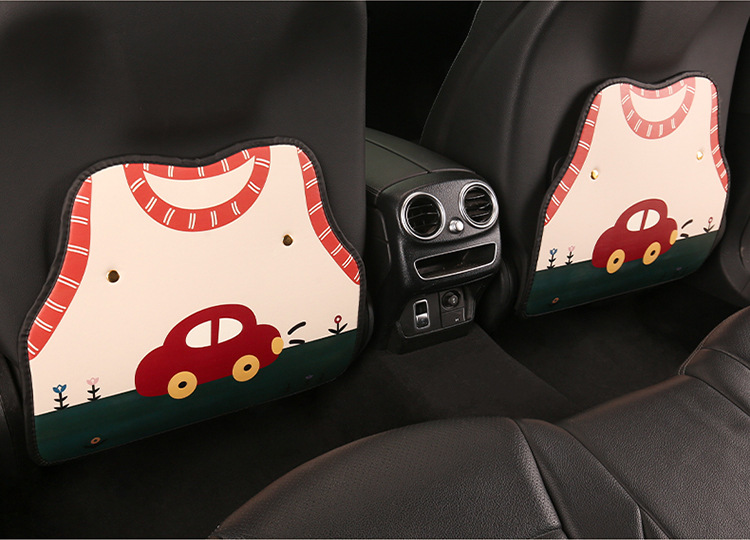 Cute Car Seat Back Anti-Kick Pad, Car Seat Back Anti-Fouling Pad, Anti-Dirty Pad, Short Back Pocket Hanging Type