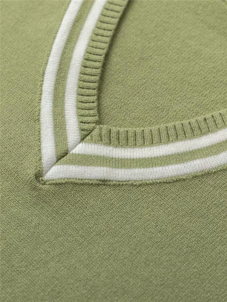 Fashion color matching temperament V-neck knitted vest NSLD27893